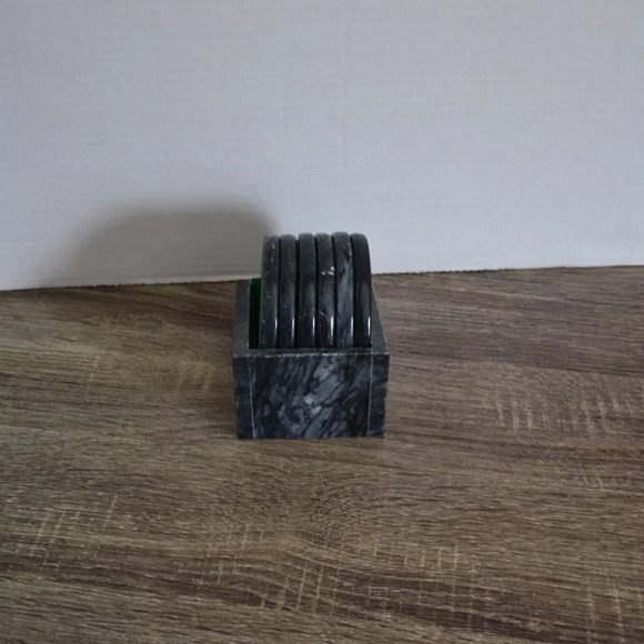 Vtg Stone Coaster Set - Picture 8 of 10